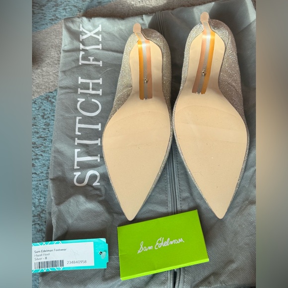 Sam Edelman Sparkling Silver Heels - Picture 5 of 5